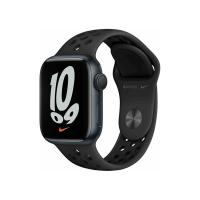 Apple Watch Nike S7 GPS-es (41mm) éjfekete alumínium tok, fekete szilikon Nike sportszíjas okosóra