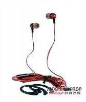 Astrum EB330 univerzális 3,5mm fülre akasztható piros SPORT headset beépített mikrofonnal A11033-N