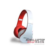 Astrum RAGA BLAST bőr fejhallgató, mikrofonnal fehér - piros színben HS310 / HS-333