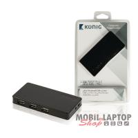 König USB2.0 4 portos AKTÍV HUB fekete CSU2H4P200BL