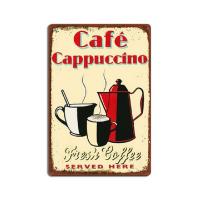 PF Cafe Cappuccino 20x30 cm-es retro dekor fémtábla