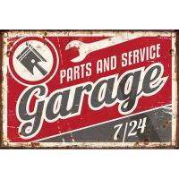 PF Garage 7/24 20x30 cm-es retro dekor fémtábla