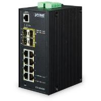 PLANET IGS-12040MT DIN sínre szerelhető 8port GbE LAN 4xSFP L2 menedzselhető ipari switch