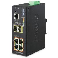PLANET IGS-5225-4T2S DIN sínre szerelhető 4port GbE LAN 2xSFP L2+ nem menedzselhető ipari switch