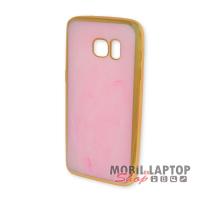 Szilikon tok Samsung G930 Galaxy S7 rózsaszín márvány minta