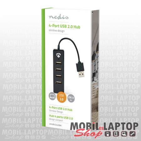 NEDIS USB2.0 4 port HUB fekete UHUBU2420BK